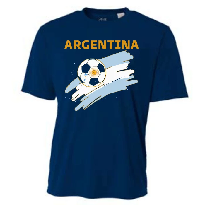 Argentina Soccer Toddler Ball Flag Cooling Performance Crew T-Shirt