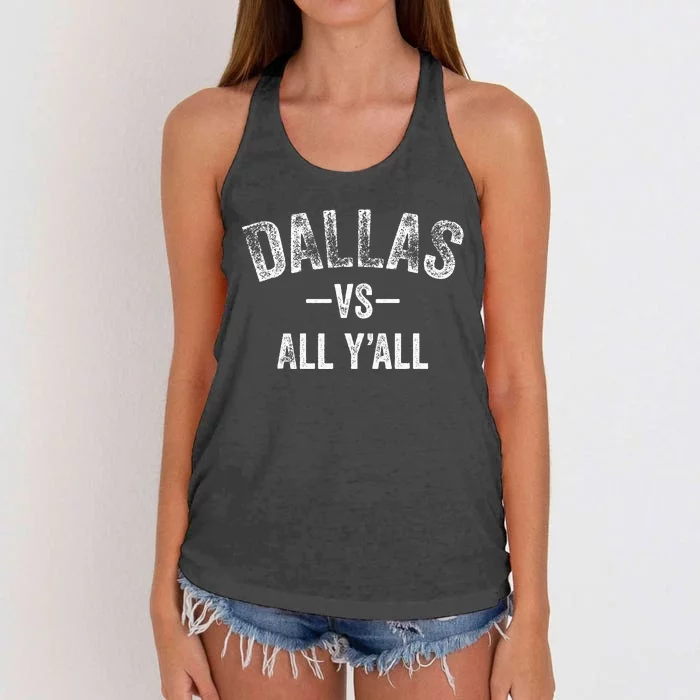 All Sport Trends Dallas Vs All Yall Women's Knotted Racerback Tank