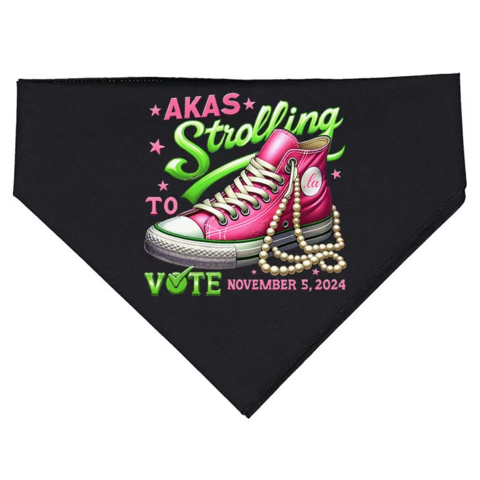 Akas Strolling To Vote November 5 2024 Kamala Harris Gift USA-Made Doggie Bandana