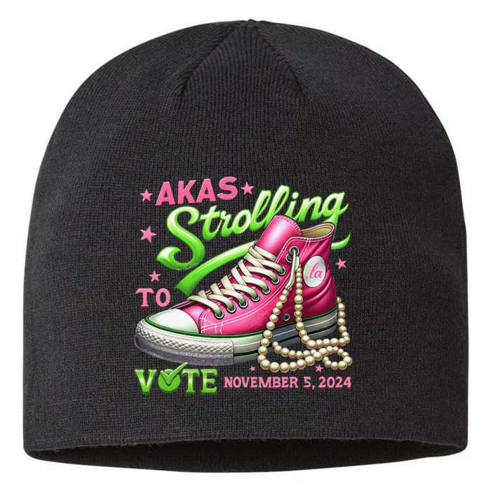 Akas Strolling To Vote November 5 2024 Kamala Harris Gift 8 1/2in Sustainable Knit Beanie