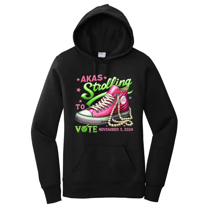 Akas Strolling To Vote November 5 2024 Kamala Harris Gift Women's Pullover Hoodie