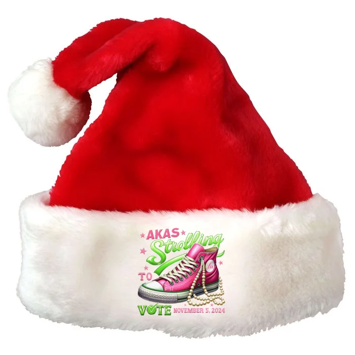 Akas Strolling To Vote November 5 2024 Kamala Harris Gift Premium Christmas Santa Hat