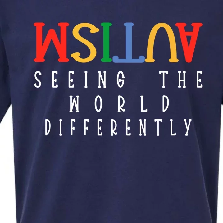 Autism Seeing The World Differently Autism Awareness Month Gift Sueded Cloud Jersey T-Shirt