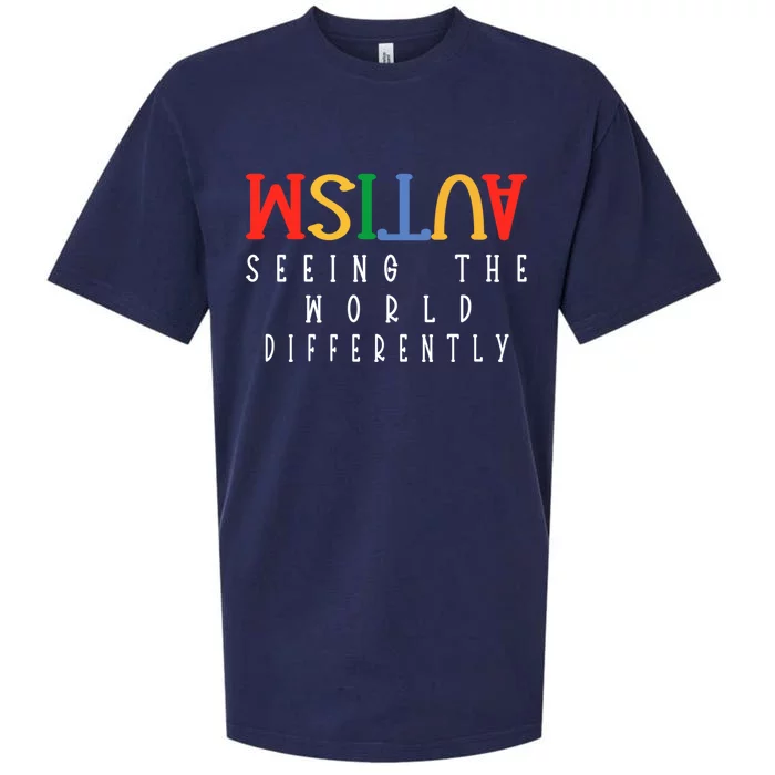 Autism Seeing The World Differently Autism Awareness Month Gift Sueded Cloud Jersey T-Shirt