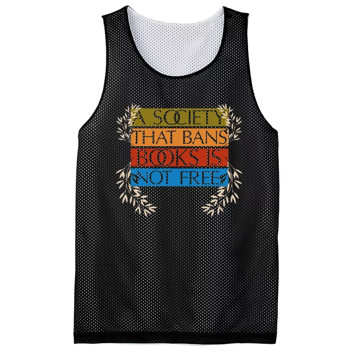 A Society That Bans Books Is Not Free Mesh Reversible Basketball Jersey Tank