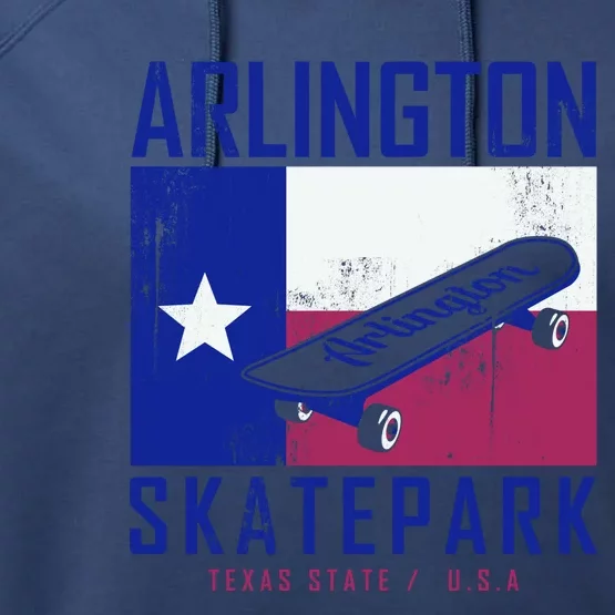 Arlington Skatepark Texas Performance Fleece Hoodie