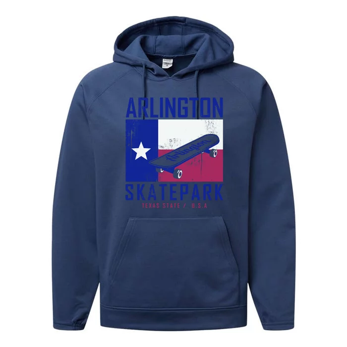 Arlington Skatepark Texas Performance Fleece Hoodie