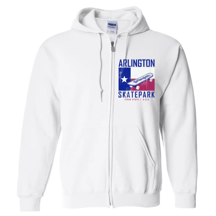 Arlington Skatepark Texas Full Zip Hoodie