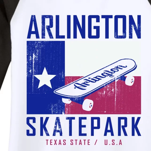 Arlington Skatepark Texas Women's Tri-Blend 3/4-Sleeve Raglan Shirt