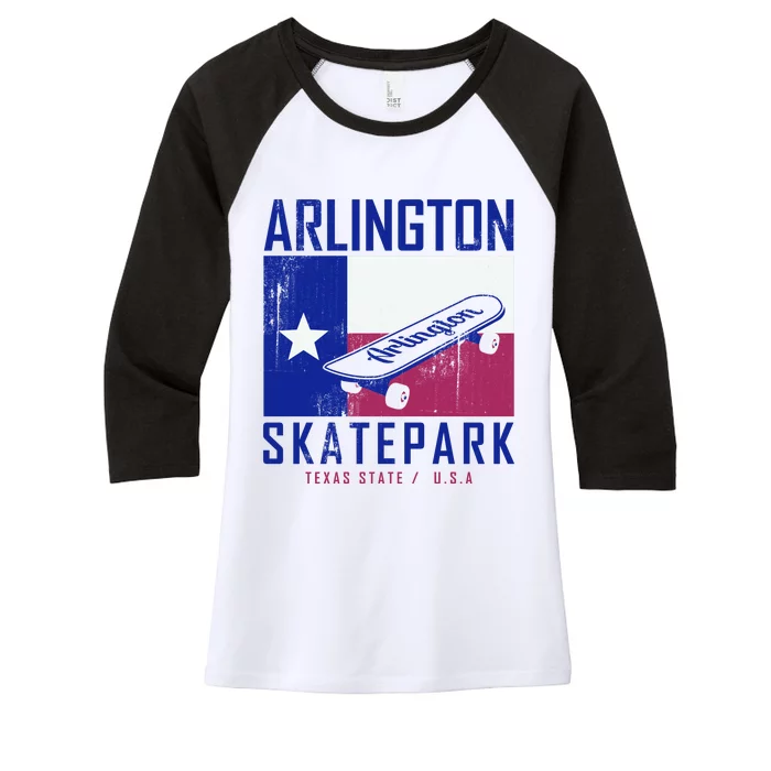 Arlington Skatepark Texas Women's Tri-Blend 3/4-Sleeve Raglan Shirt