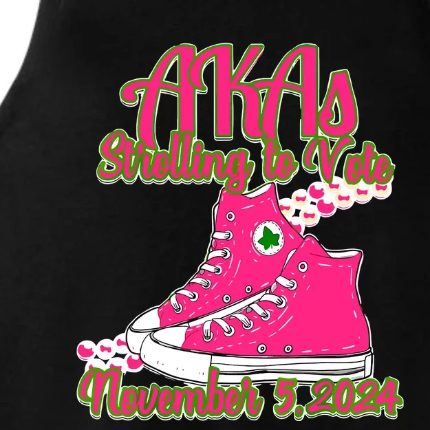 Akas Strolling To Vote Ladies Tri-Blend Wicking Tank