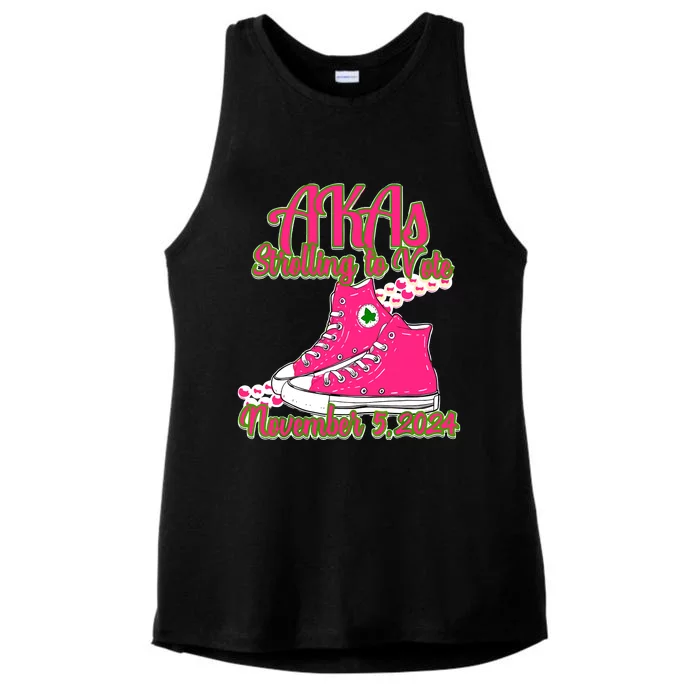 Akas Strolling To Vote Ladies Tri-Blend Wicking Tank