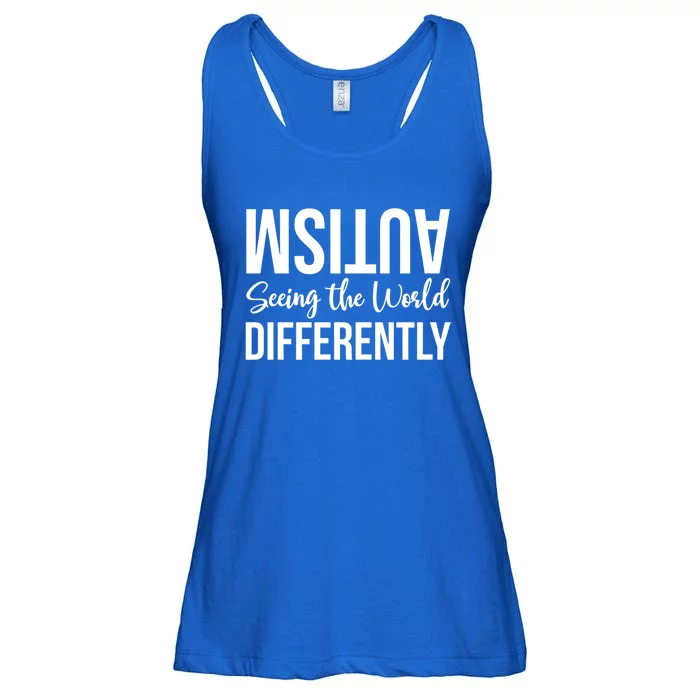 Autism Seeing The World Defferently And Happily Funny 2023 Gift Ladies Essential Flowy Tank