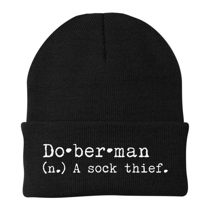 A Sock Thief Doberman Dog funny pet lovers Knit Cap Winter Beanie