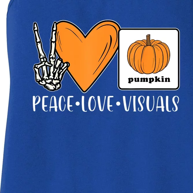 Aac Speech Therapy Slpa Group Halloween Aac Fall Device Slp Women's Racerback Tank