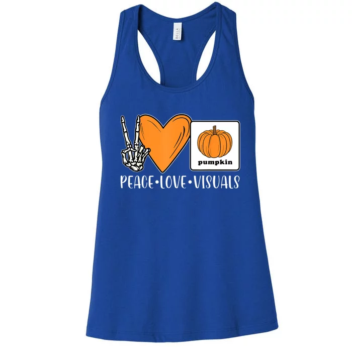 Aac Speech Therapy Slpa Group Halloween Aac Fall Device Slp Women's Racerback Tank