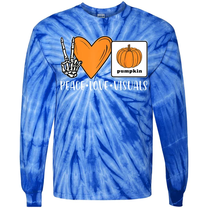 Aac Speech Therapy Slpa Group Halloween Aac Fall Device Slp Tie-Dye Long Sleeve Shirt