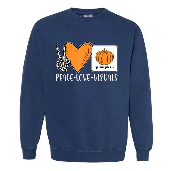 Aac Speech Therapy Slpa Group Halloween Aac Fall Device Slp Garment-Dyed Sweatshirt