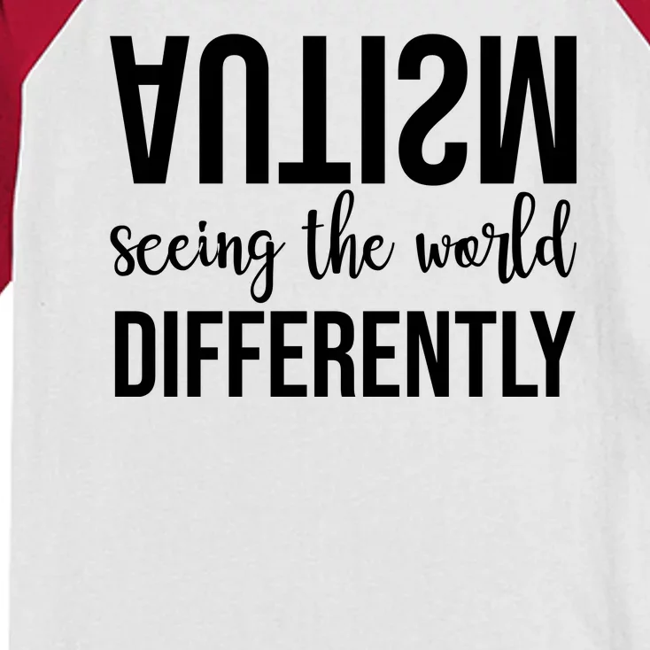 Autism Seeing The World Differently Kids Colorblock Raglan Jersey