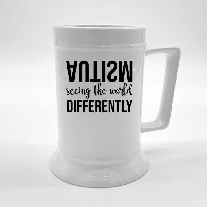 Autism Seeing The World Differently Front & Back Beer Stein