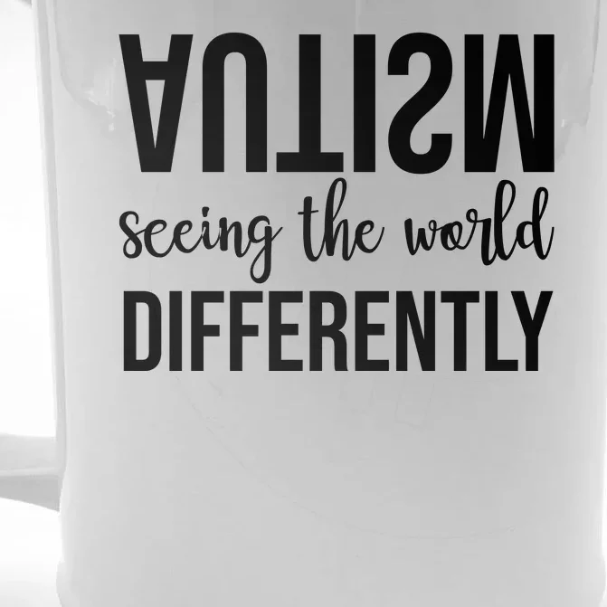 Autism Seeing The World Differently Front & Back Beer Stein