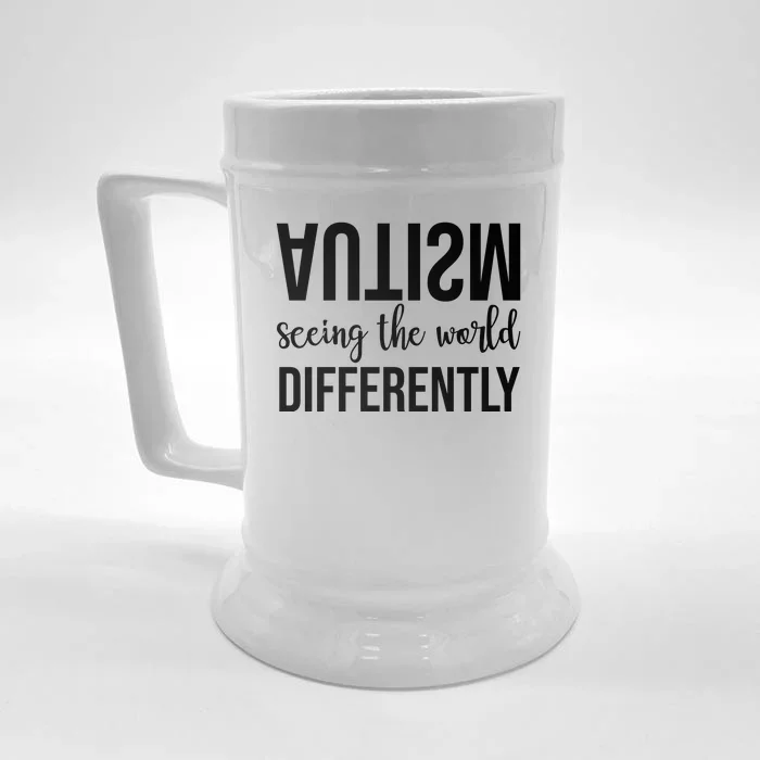 Autism Seeing The World Differently Front & Back Beer Stein