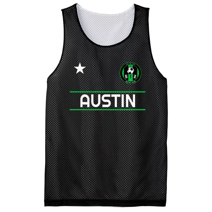 Austin Soccer Team Jersey Mini 512 Badge Mesh Reversible Basketball Jersey Tank