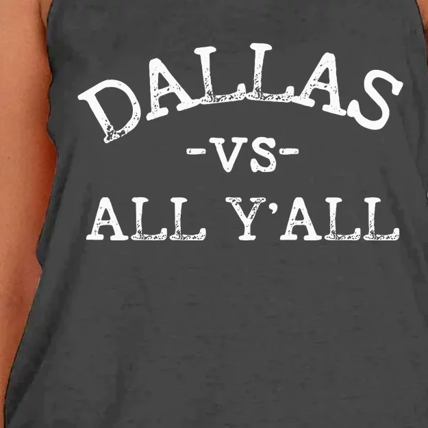 All Sport Trends Women Dallas Vs All Yall Women's Knotted Racerback Tank