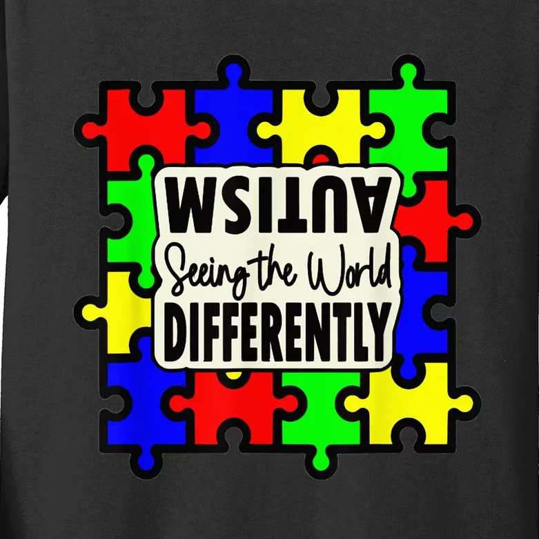 Autism Seeing the World Differently  Child Kids Long Sleeve Shirt