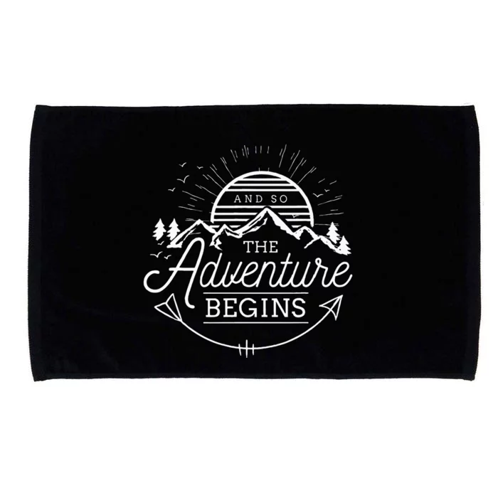 And So The Adventure Begins Adventure Camping Microfiber Hand Towel