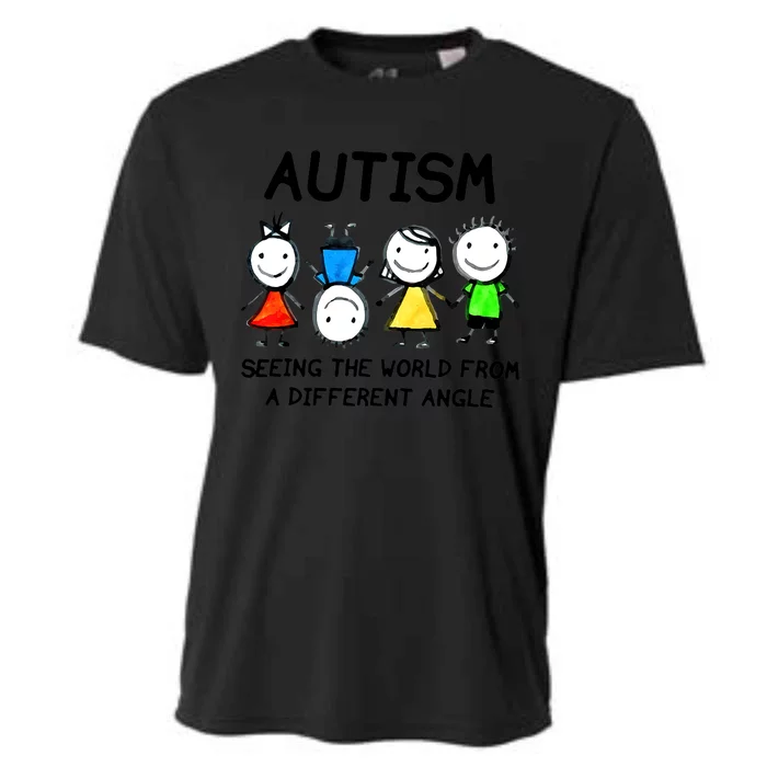 Autism Seeing The World From A Different Angle Autism Gifts Cooling Performance Crew T-Shirt