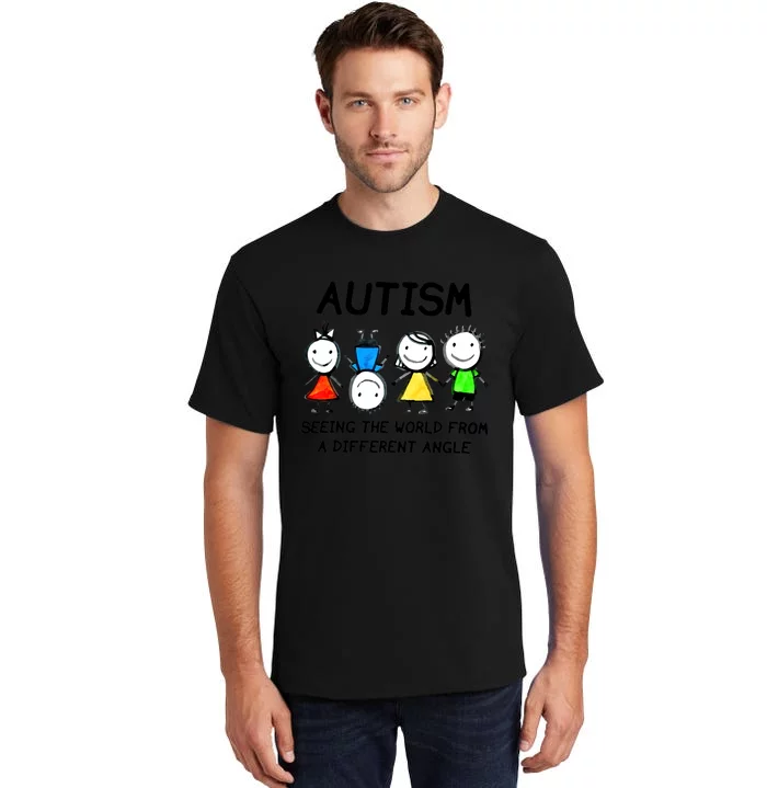 Autism Seeing The World From A Different Angle Autism Gifts Tall T-Shirt