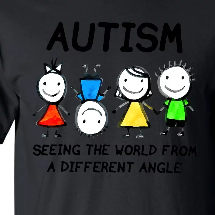 Autism Seeing The World From A Different Angle Autism Gifts Tall T-Shirt