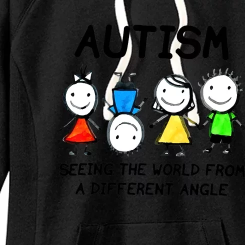 Autism Seeing The World From A Different Angle Autism Gifts Women's Fleece Hoodie