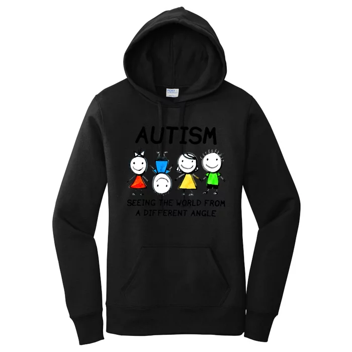 Autism Seeing The World From A Different Angle Autism Gifts Women's Pullover Hoodie