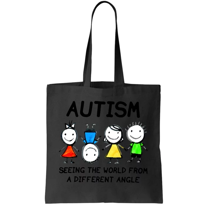 Autism Seeing The World From A Different Angle Autism Gifts Tote Bag