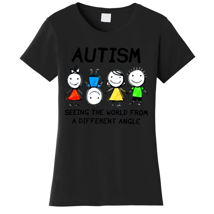 Autism Seeing The World From A Different Angle Autism Gifts Women's T-Shirt