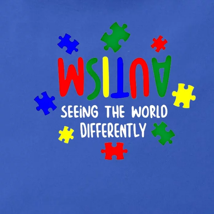 Autism Seeing The World Differently Cute Gift Zip Tote Bag