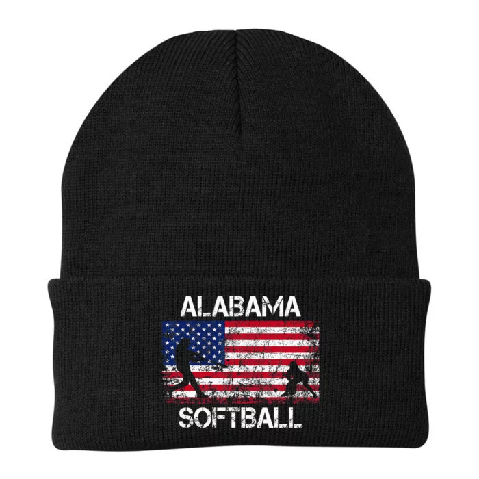 Alabama Softball Team American Flag Gift Knit Cap Winter Beanie