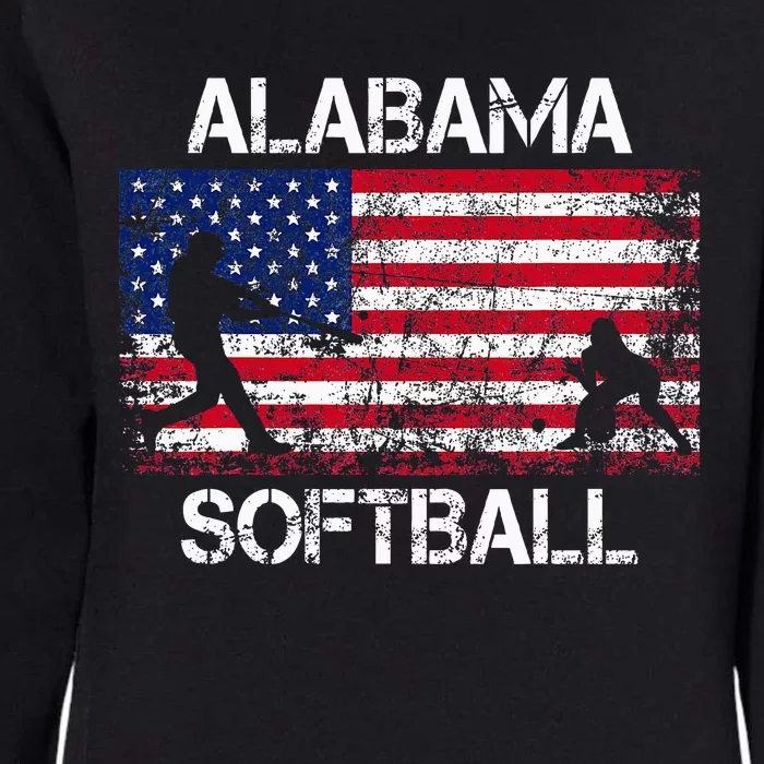 Alabama Softball Team American Flag Gift Womens California Wash Sweatshirt