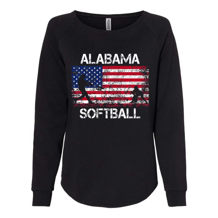 Alabama Softball Team American Flag Gift Womens California Wash Sweatshirt