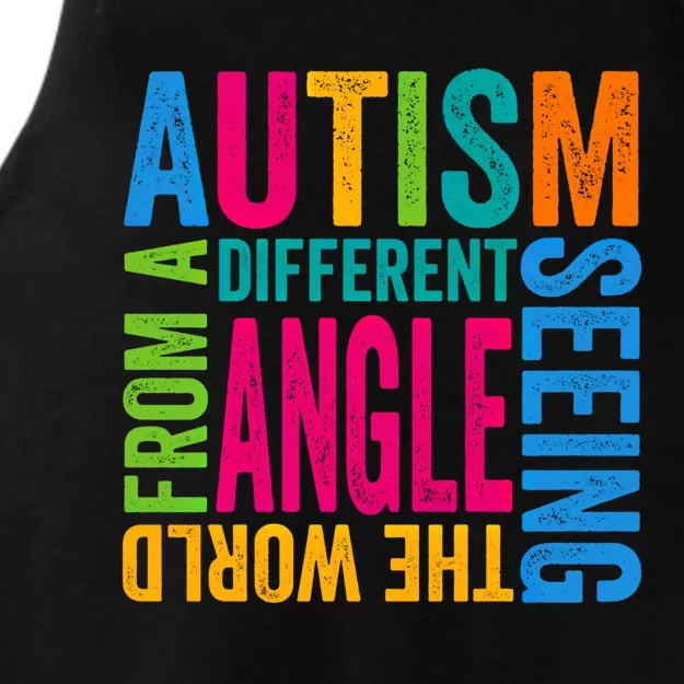 Autism Seeing The World From A Different Angle Autism Gift Ladies Tri-Blend Wicking Tank