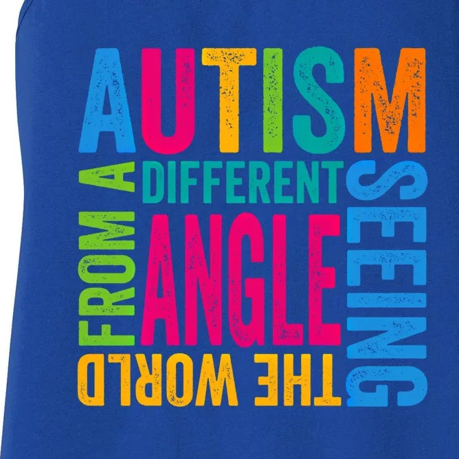 Autism Seeing The World From A Different Angle Autism Gift Women's Racerback Tank