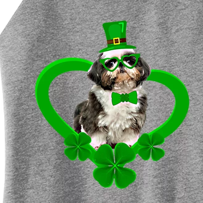 Awesome Shih Tzu Saint Patrick's Day Dog Dad Mom Gift Women’s Perfect Tri Rocker Tank