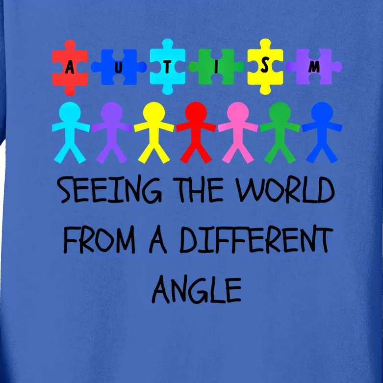 Autism Seeing The World From A Different Angle Awareness2024 Gift Kids Long Sleeve Shirt