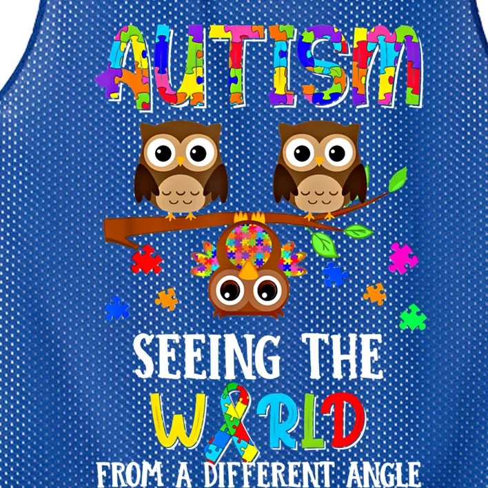 Autism Seeing The World From A Different Angle Gift Mesh Reversible Basketball Jersey Tank