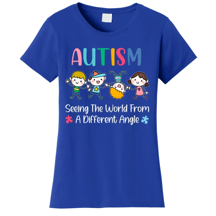 Autism Seeing The World From A Different Angle Gift Women's T-Shirt