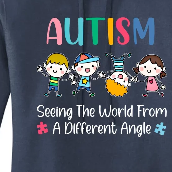 Autism Seeing The World From A Different Angle Gift Women's Pullover Hoodie