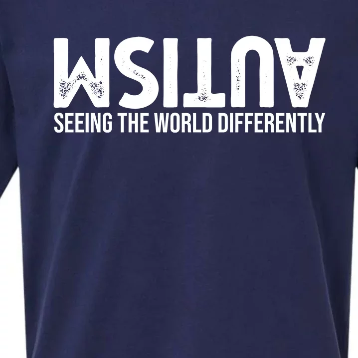 Autism Seeing The World Differently Quote Sueded Cloud Jersey T-Shirt