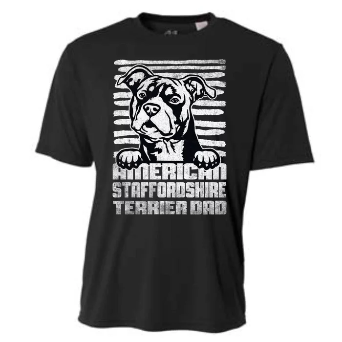 American Staffordshire Terrier Dad Cute Gift Cooling Performance Crew T-Shirt